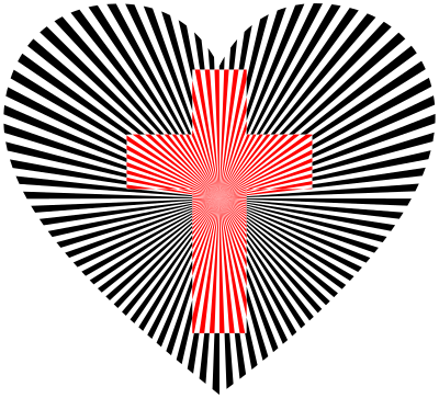 Starburst Heart Cross Type II Red clipart