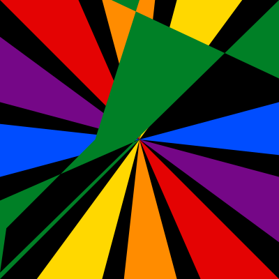 Starburst rainbow black tidy clipart