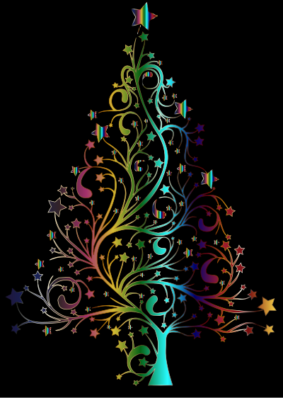 Starry Christmas Tree Prismatic clipart