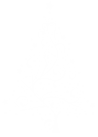 Starry Christmas Tree White No Background clipart