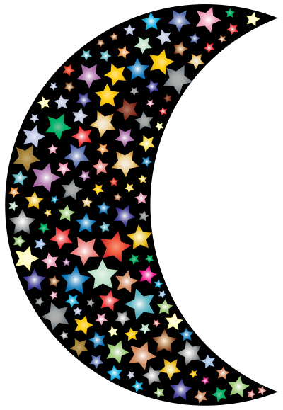Starry Moon Prismatic clipart