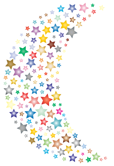 Starry Moon Prismatic No Moon clipart