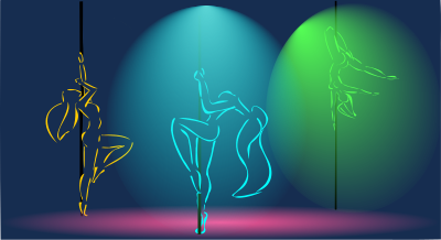 Striptease with pool clipart