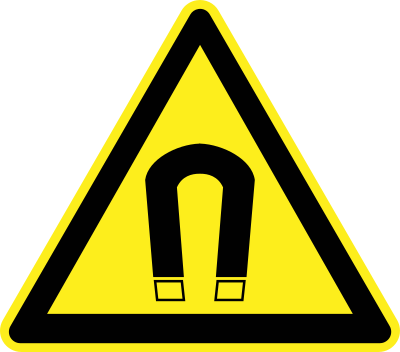 Strong Magnetic Field Warning Sign clipart