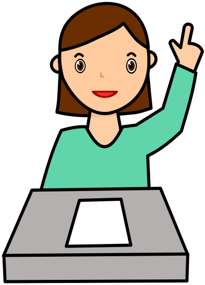 Student Asking a Question Colour clipart