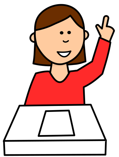 Student asking question clipart