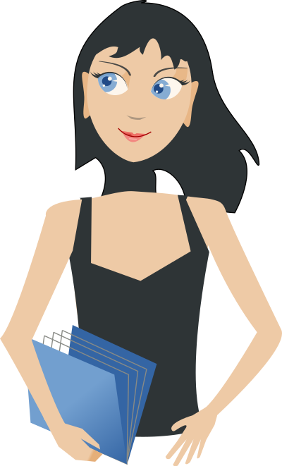 Student - girl with book clipart