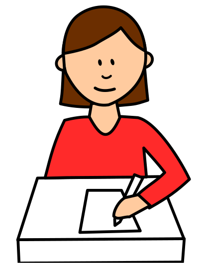 Student writing clipart