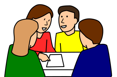 Students group work clipart