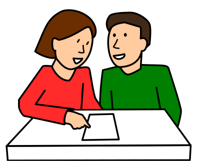 Students partner work clipart