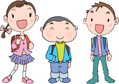 Students with backpacks (#3) clipart