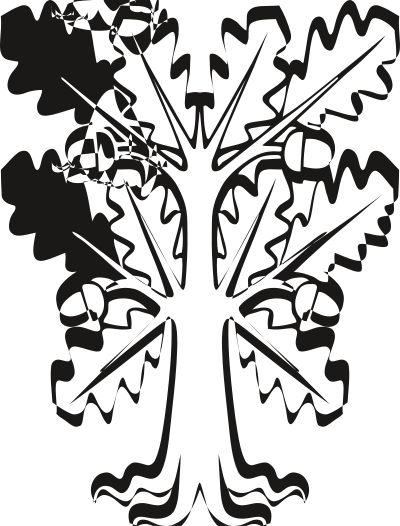 Stylised oak (outline) clipart
