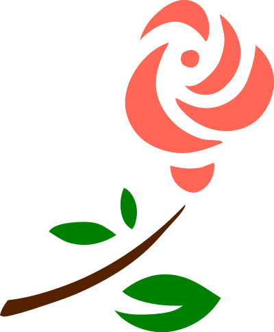 Stylised rose 2 (colour) clipart