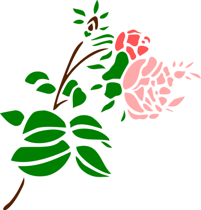 Stylised rose 3 (colour) clipart