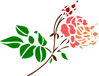 Stylised rose 4 (colour) clipart
