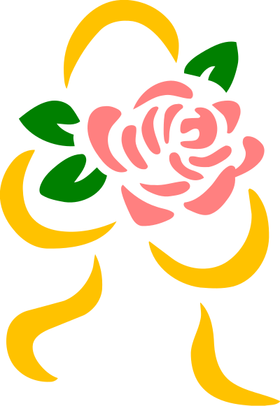 Stylised rose 5 (colour) clipart