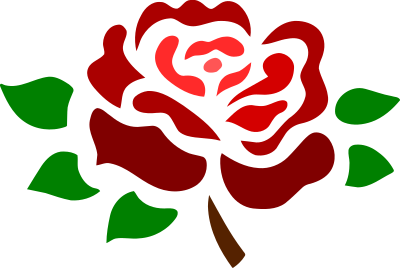 Stylised rose (colour) clipart