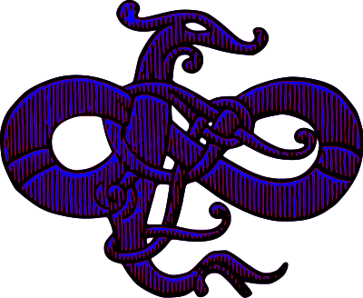 Stylised snake (colour) clipart