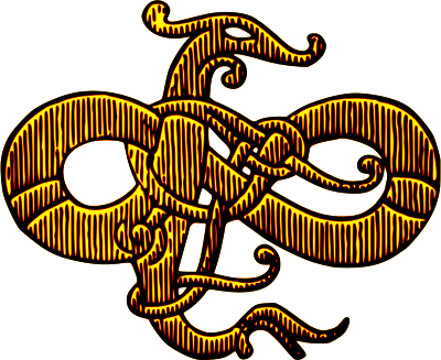 Stylised snake (colour - fixed) clipart