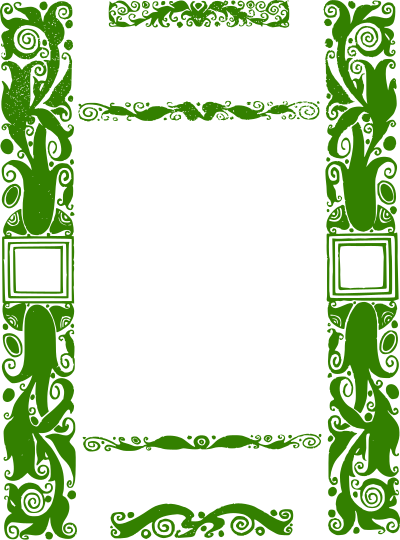 Stylish Green Vines Frame clipart