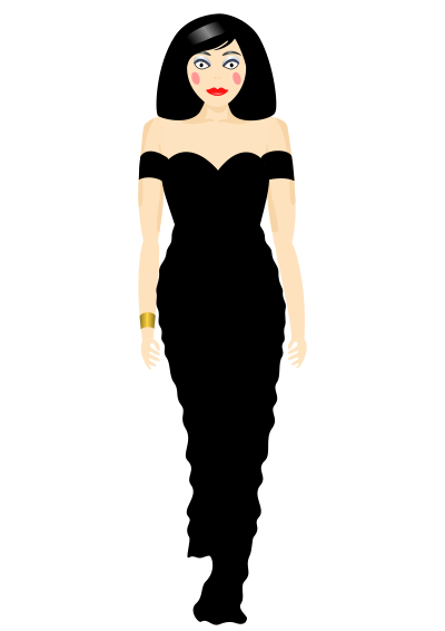 Stylish in black clipart
