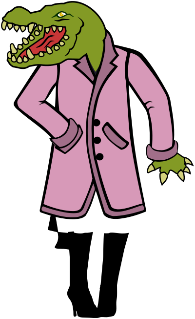 Stylish lizard person clipart