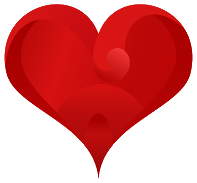 Stylish Red Heart clipart