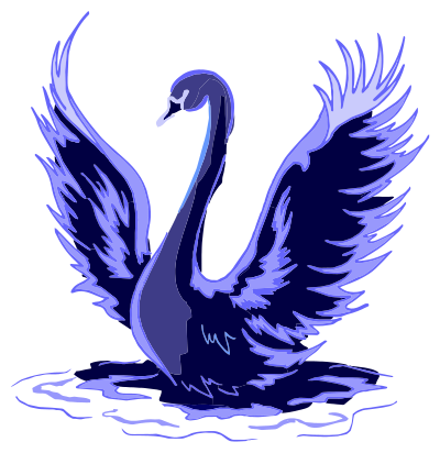 Stylized Blue Swan clipart