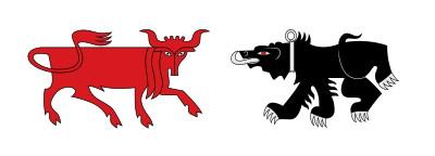 Stylized Bull Versus Bear clipart