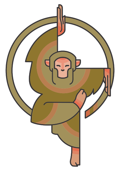 Stylized Cartoon Monkey clipart