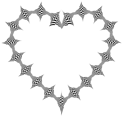Stylized Checkered Geometric Heart clipart