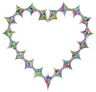 Stylized Checkered Geometric Heart Prismatic clipart