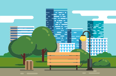 Stylized City Park clipart