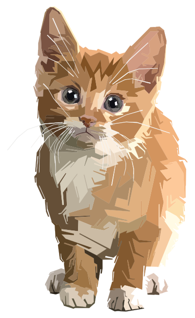 Stylized Geometric Kitten clipart