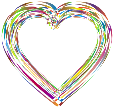 Stylized Heart Design Polyprismatic clipart
