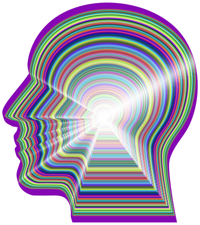 Stylized Man Head Silhouette Prismatic clipart