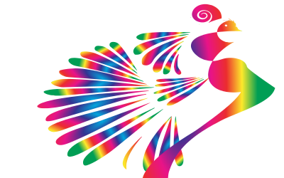Stylized Peacock Colorful 2 clipart