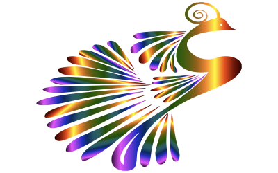 Stylized Peacock Colorful clipart
