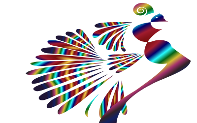 Stylized Peacock Colorful 3 clipart