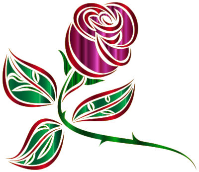 Stylized Rose Extended Minus Background clipart