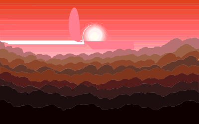 Stylized Sunset Illustration clipart