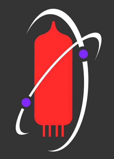 Stylized tube with electrons clipart
