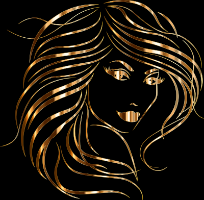 Stylized Woman Portrait By Karen Arnold Vectorized Gold clipart