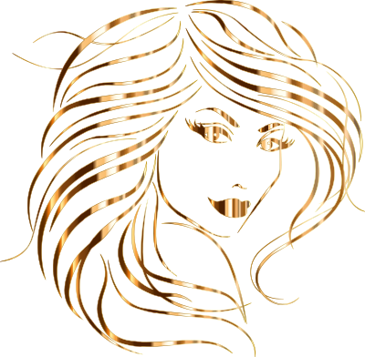 Stylized Woman Portrait By Karen Arnold Vectorized Gold No BG clipart