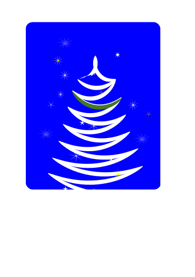 Stylized xmas tree gold clipart