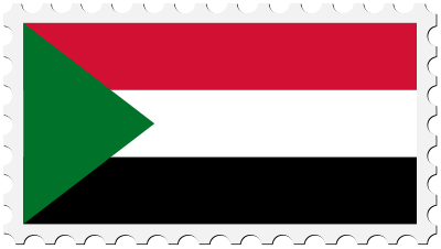 Sudan flag stamp clipart