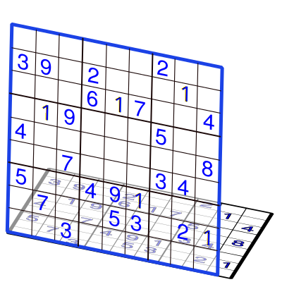 Sudoku with numbers 2 clipart