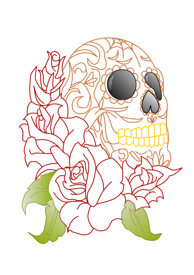 Sugar Skull & Roses clipart