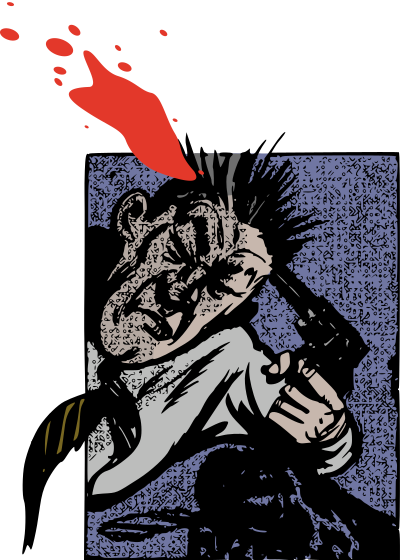 Suicide by Gun - Colour clipart
