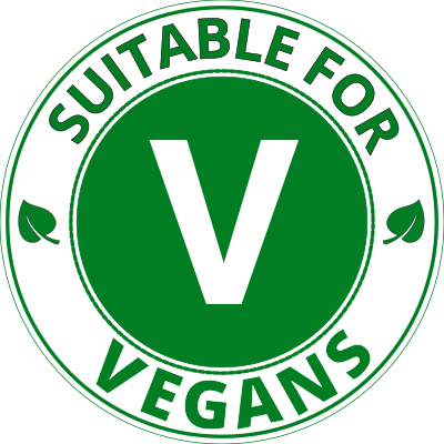 Suitable for vegans product label white circle clipart